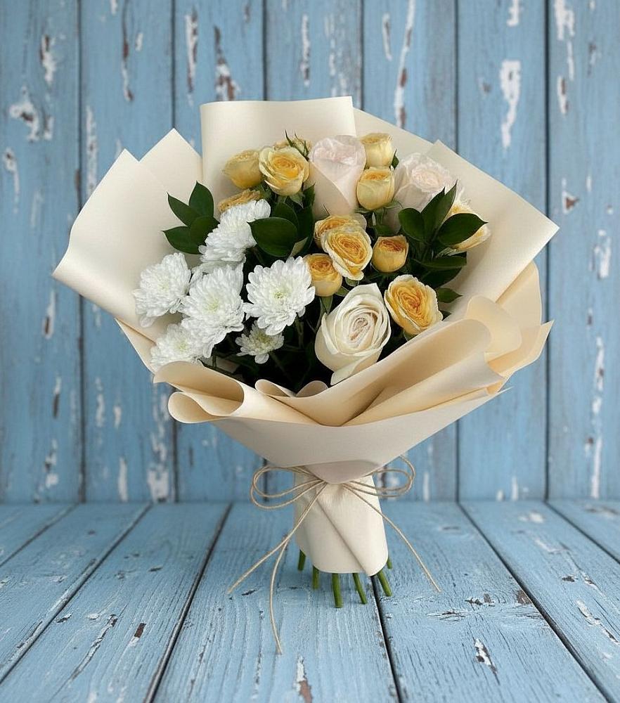 Букет цветов из: Розы и Хризантемы в Иркутске