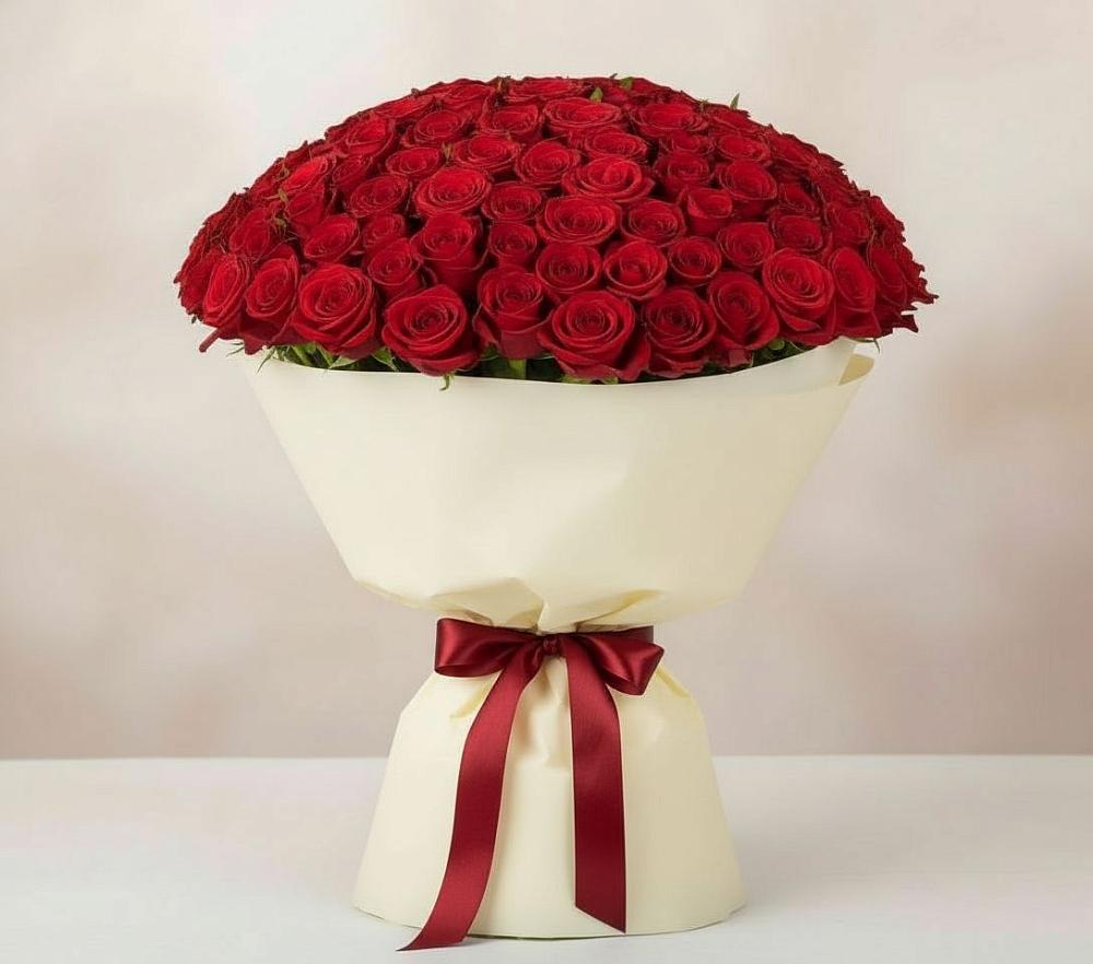 Букет 101 Красная роза Милано в Иркутске