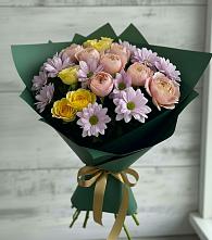 Букет цветов из:  Хризантемы и Розы в Иркутске