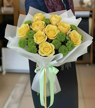 Букет цветов из:  Хризантемы и Розы в Иркутске
