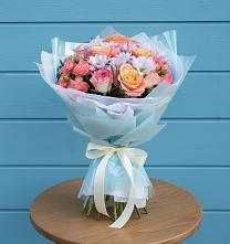 Букет цветов из:  Хризантемы и Розы в Иркутске