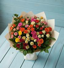 Букет Микс из разноцветных кустовых роз #REPLACE_PRED# Иркутске